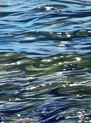 Ripples in the sea with sparkling light