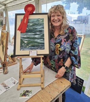 Teresa at the Suffolk Show 2025 receiving first prize!